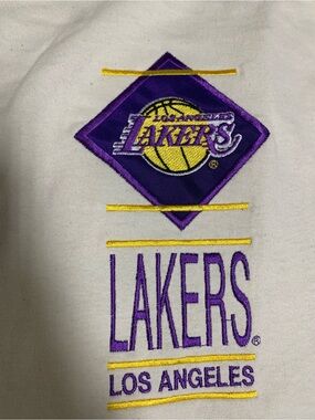 90s Los Angeles Lakers "EMBROIDERED" Logo 7 XL Long Sleeve Button Shirt- RARE